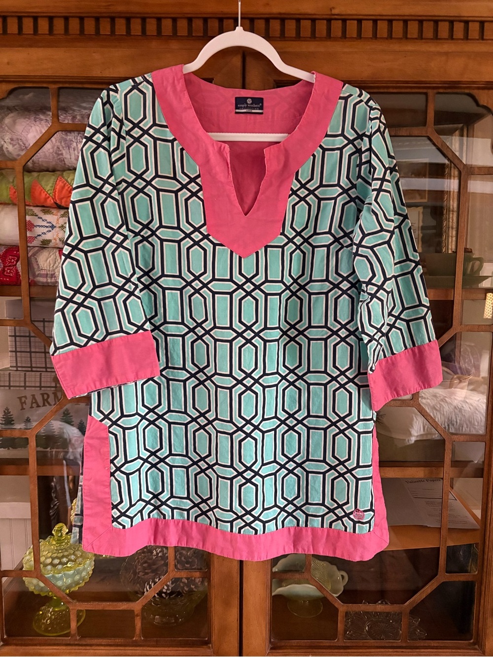 Simply Southern Pink Geometric Tunic